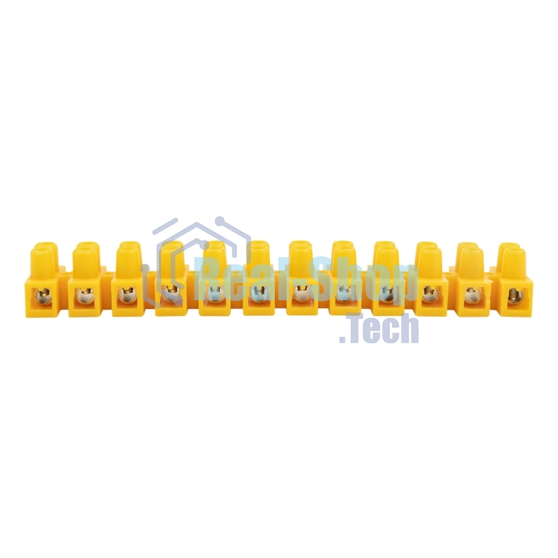 Клеммная винтовая колодка Rexant KВ-12 4-12, ток 16 A, полиэтилен желтый (10 шт./уп.)