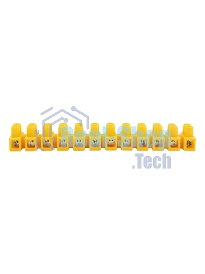 Клеммная винтовая колодка Rexant KВ-12 4-12, ток 16 A, полиэтилен желтый (10 шт./уп.)