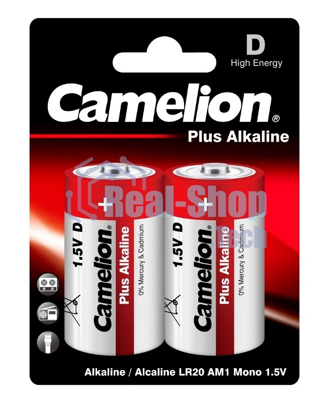 Элемент питания алкалиновый Camelion LR LR20 BL-2 (блист.2шт) 1.5 В