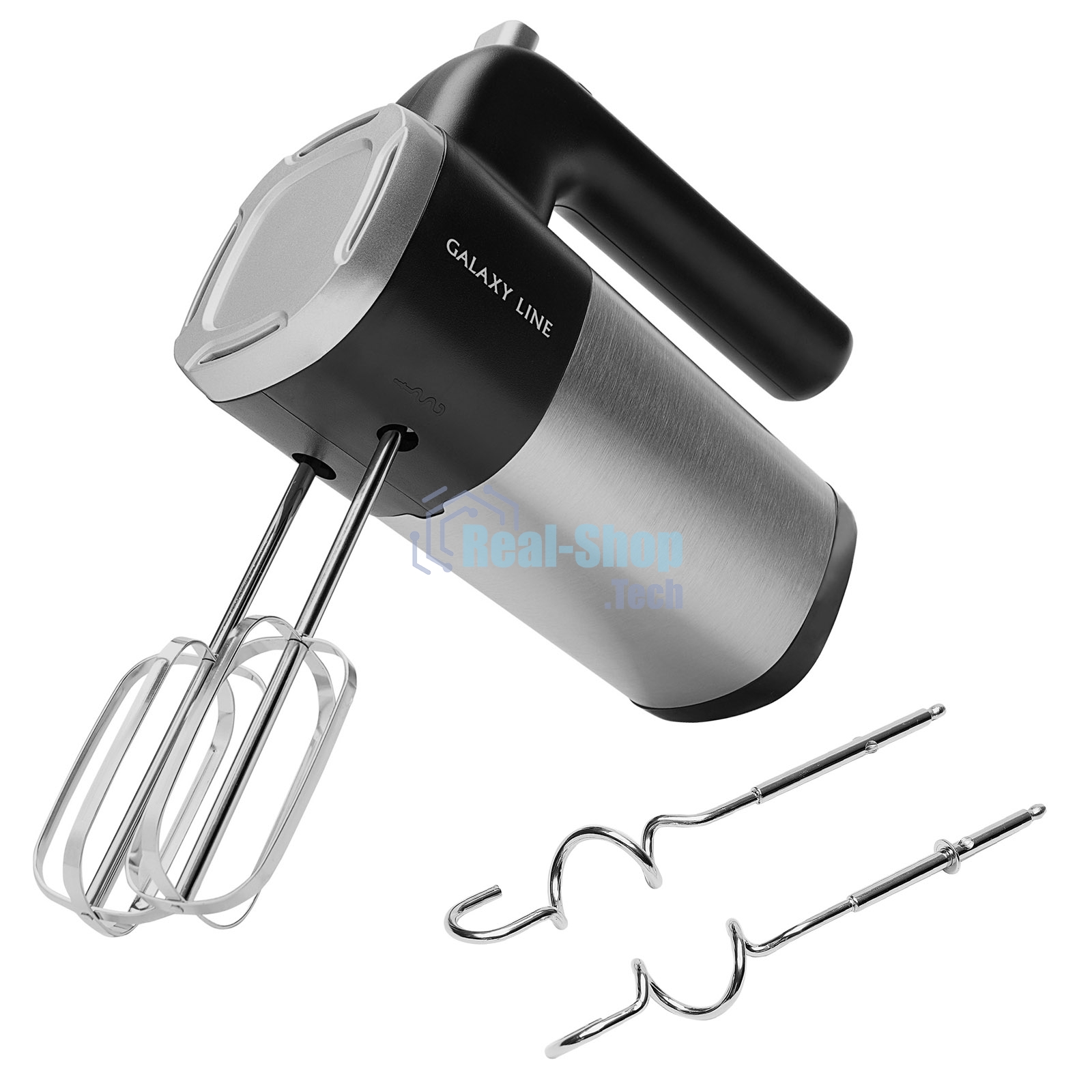 Миксер электрический Galaxy Line GL 2226, черный с серебристым, ручной, 700 Вт, 5 скоростей + режим 