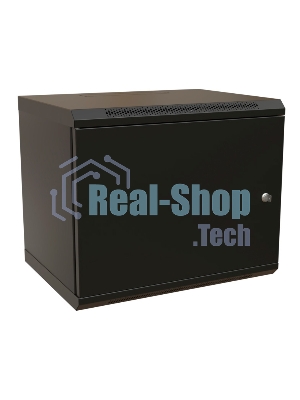 Шкаф коммутационный WRline (WR-TW-1545-SR-RAL9004) настенный 15U 600x450 мм пер. дв. металл 2 бок. пан. 60 кг черный 370 мм 775 мм IP20 сталь