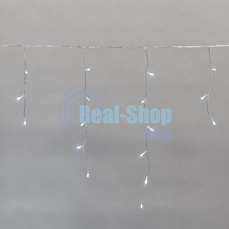 Гирлянда светодиодная Neon-night Айсикл (бахрома) 25х0,6м, c эффектом мерцания, прозрачный провод, IP44, 230В, диоды БЕЛЫЕ, 588 LED