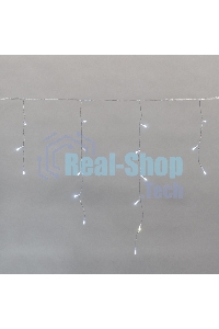 Гирлянда светодиодная Neon-night Айсикл (бахрома) 25х0,6м, c эффектом мерцания, прозрачный провод, IP44, 230В, диоды БЕЛЫЕ, 588 LED