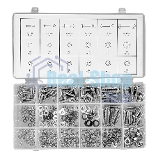 Набор винтов Сибртех, гаек, шайб, 420 предметов