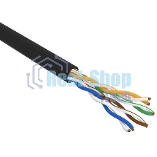 Кабель витая пара Rexant U/UTP, cat.5e, PE, 4PR, 24AWG, OUTDOOR, SOLID, черный, 305м