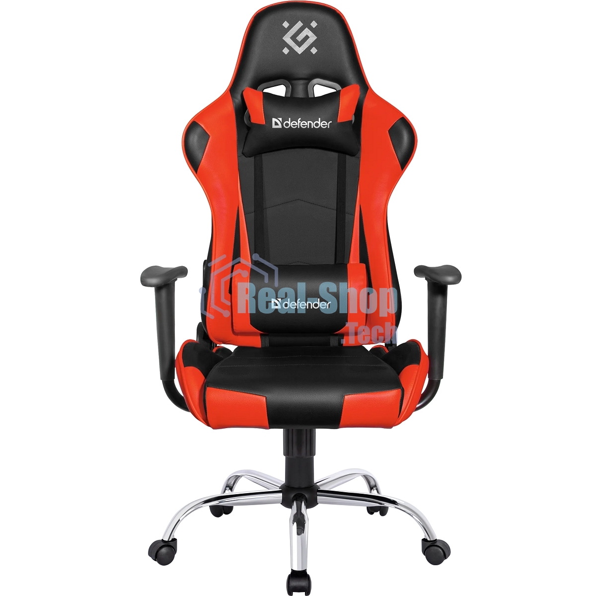 Кресло игровое Defender Azgard черный/Красный, полиуретан, 60 мм