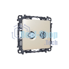 Комплект механизма розетки TV оконечной + SAT 5-862MHz 3.5dB/950-2150MHz 3.5dB ALFA Бежевый матовый QUANT (AP3333, VM217) MA333310