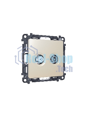 Комплект механизма розетки TV оконечной + SAT 5-862MHz 3.5dB/950-2150MHz 3.5dB ALFA Бежевый матовый QUANT (AP3333, VM217) MA333310