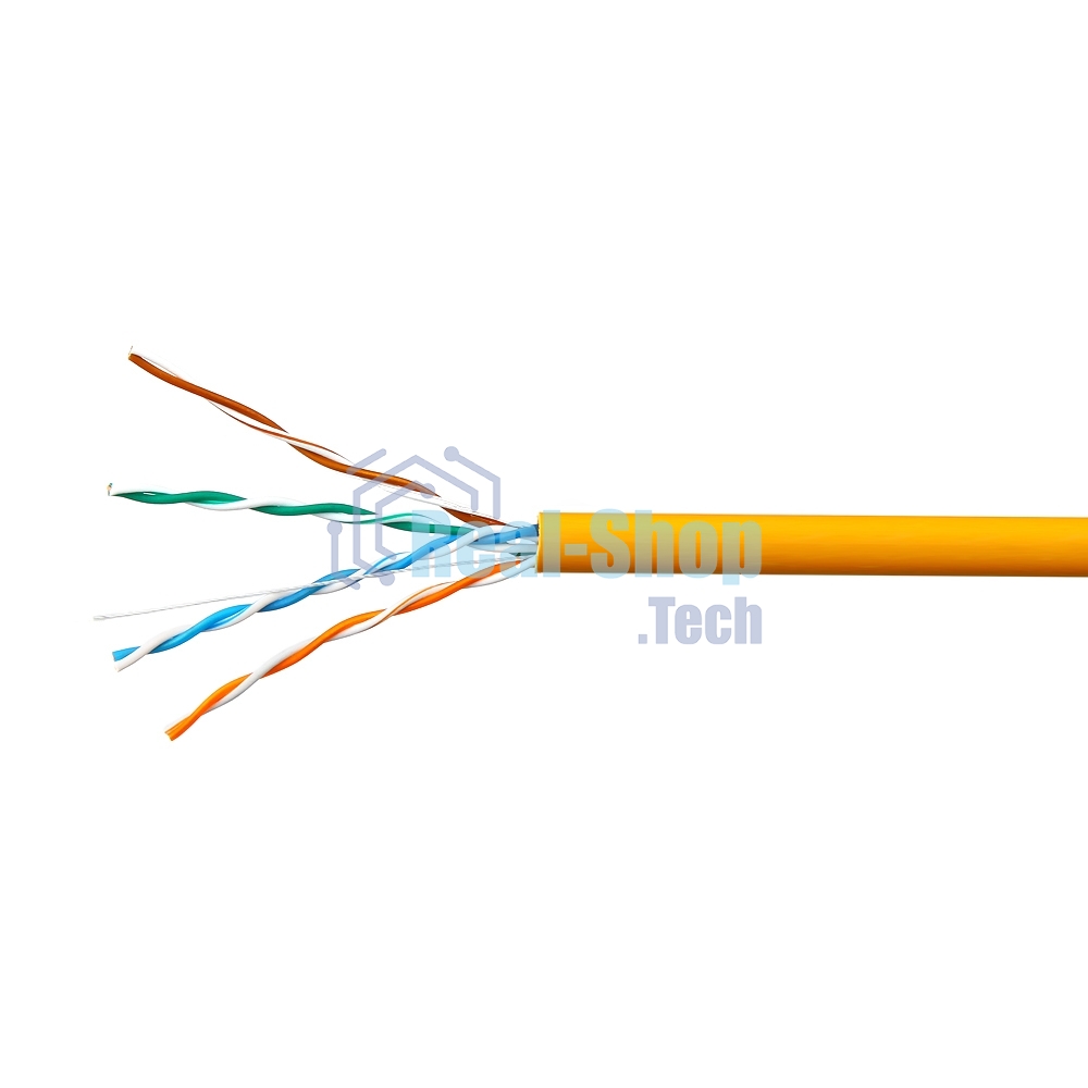 Кабель SkyNet Premium UTP-LSZH 4x2x0,51, низкое дымовыделение, нулевое содержание галогенов, медный, FLUKE TEST, кат.5e, однож., 100 м, box, оранжевый