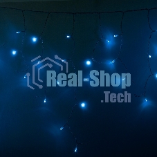 Гирлянда Neon-night Айсикл (бахрома) светодиодный, 4,8 х 0,6 м, прозрачный провод, 230 В, диоды синие, 176 LED