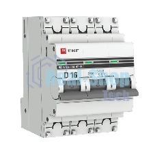 Выключатель автоматический модульный 3п D 16А 4.5кА ВА 47-63 PROxima EKF mcb4763-3-16D-pro
