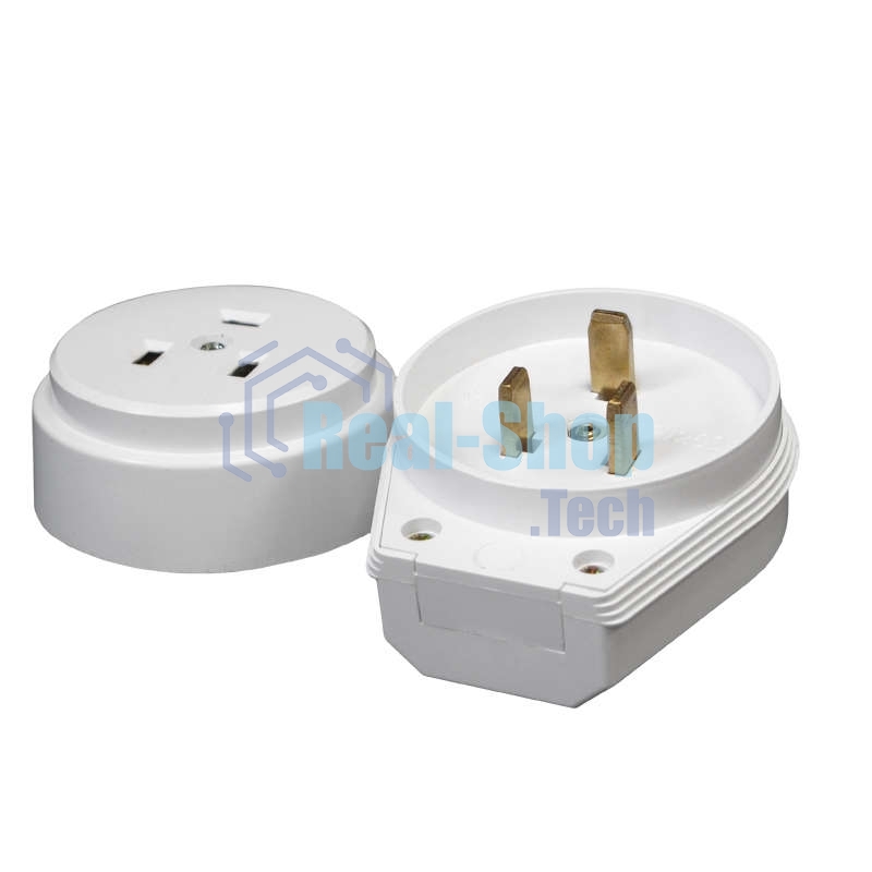 Разъем РШ-ВШ 32А 250В 2Р+РЕ откр. уст. бел. UNIVersal 1235