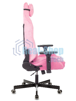 Кресло Knight N1 Fabric розовый, велюр, 120 кг, механизм качания