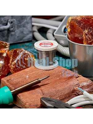 Припой с канифолью Rexant ПОС-61, 100г, Ø2мм, (олово 61%, свинец 39%), катушка