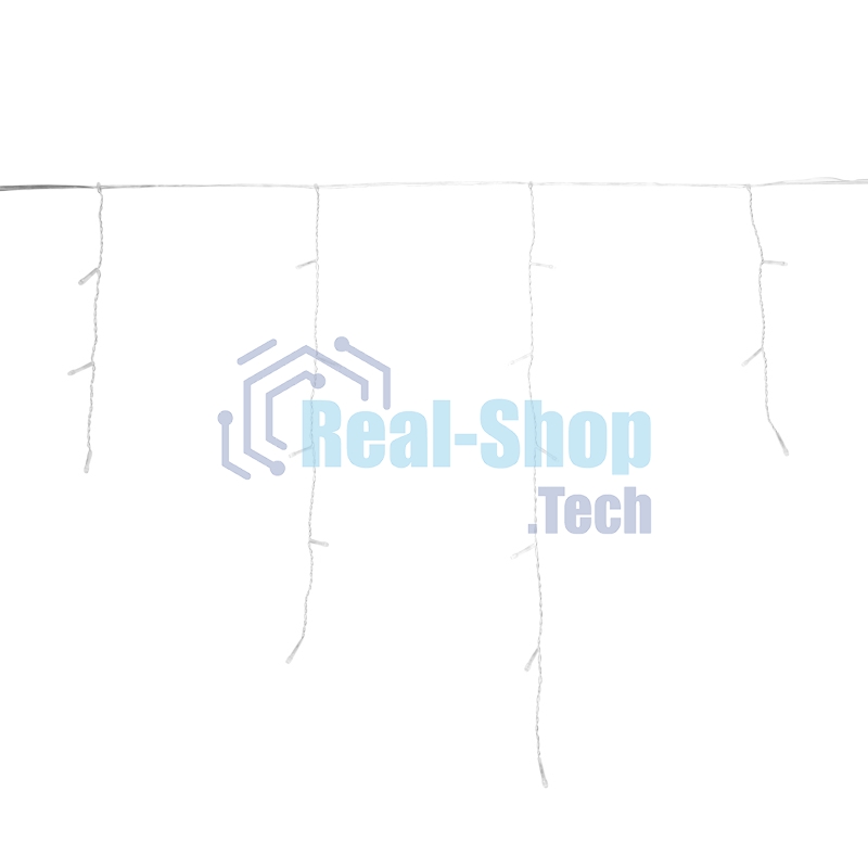 Гирлянда светодиодная Neon-night Айсикл (бахрома) 25х0,6м, c эффектом мерцания, прозрачный провод, IP44, 230В, диоды БЕЛЫЕ, 588 LED