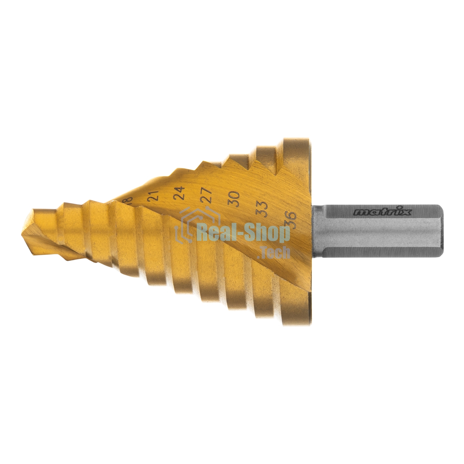 Сверло Matrix ступенчатое 9-12-15-18-21-24-27-30-33-36мм hss спиральный профиль шестигранный