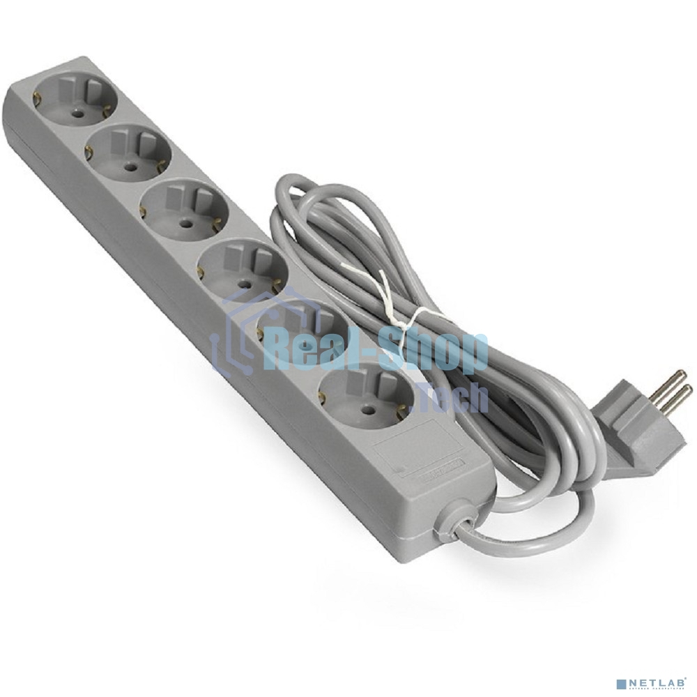 Удлинитель ExeGate EX285829RUS ECE-6-1.8G (6 евророзетки с заземлением, 1.8 м, серый)