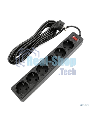 Сетевой фильтр 5bites GARDA SP6B-550 6S/3x0.75 мм2/5 м/черный