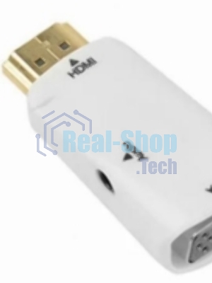 Переходник HDMI на VGA c аудио белый