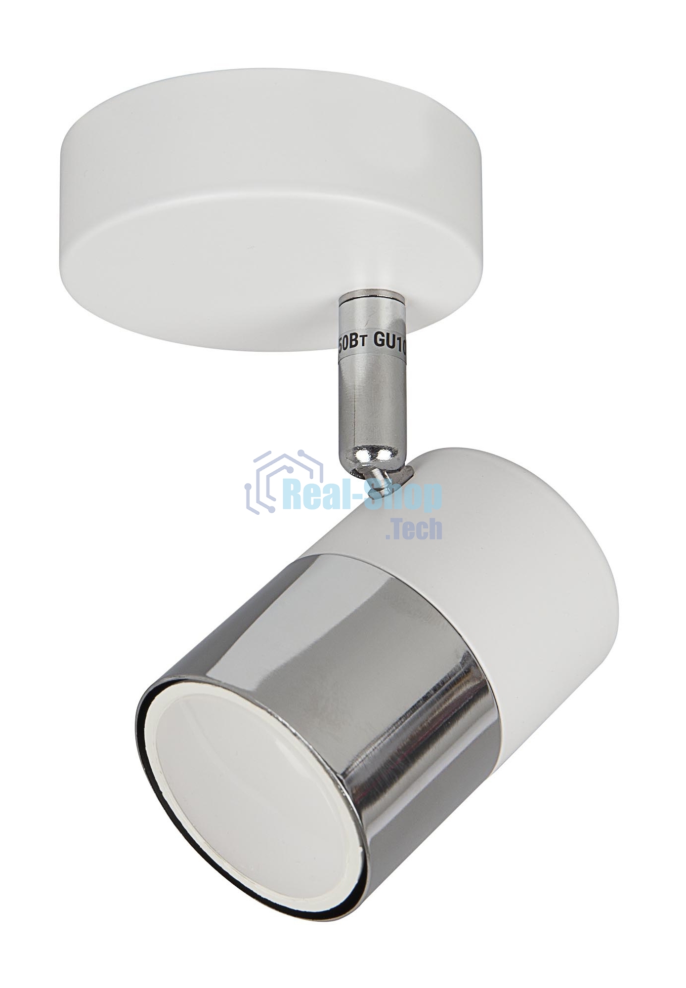 Светильник Hiper Светильник встраиваемый белый + Хром H078-1 Поворотный, мощность ламп до 50Вт Размер 13х27