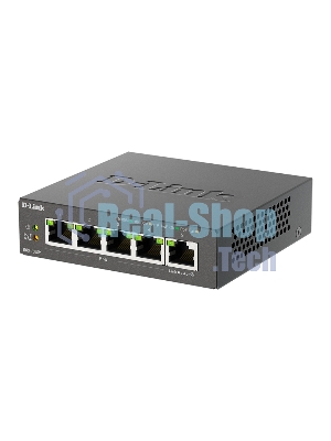 Коммутатор D-Link DGS-1005P/B3A, 5×1 Гбит/с, неуправляемый