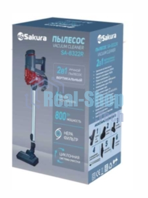 Пылесос Sakura SA-8316W черный/белый, 450/2400 Вт, уборка сухая, пылесборник мешок 4 л