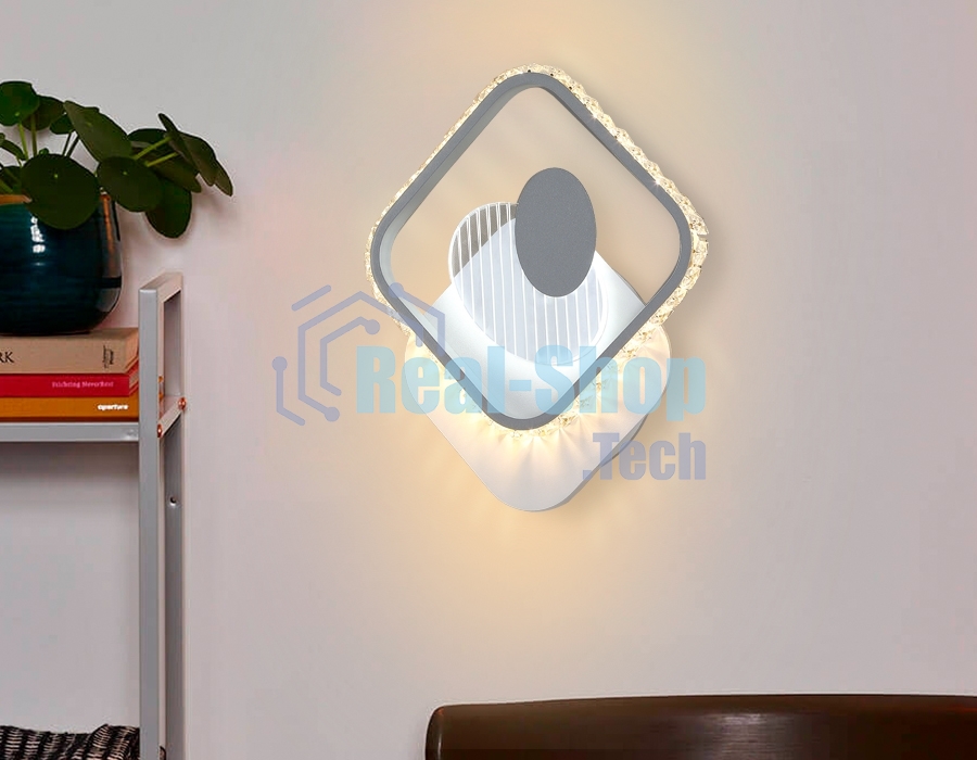 Светильник Ambrella light FA266 WH/GR белый/серый LED 3000K+6400K 16W 310*270*50