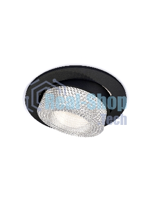 Комплект встраиваемого поворотного светильника Ambrella light XC7652060 SBK/CL черный песок/прозрачный MR16 GU5.3 (C7652, N7191)