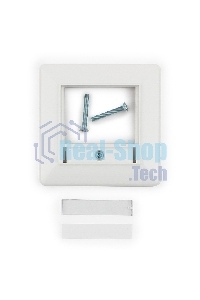 Рамка для розетки квадратная 80x80 евро белая с металл.прокладкой