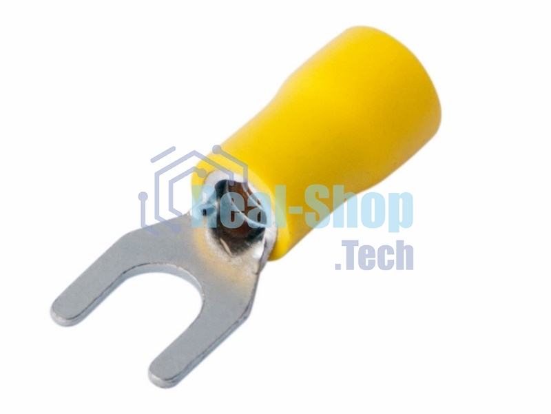 Наконечник вилочный изолированный Rexant 5.3 мм 4-6 мм² (НВи 6.0-5/НВи 5,5-5) желтый