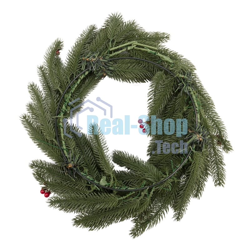 Еловый венок с ягодами Neon-night Ø 45 см, литой