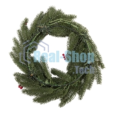 Еловый венок с ягодами Neon-night Ø 45 см, литой