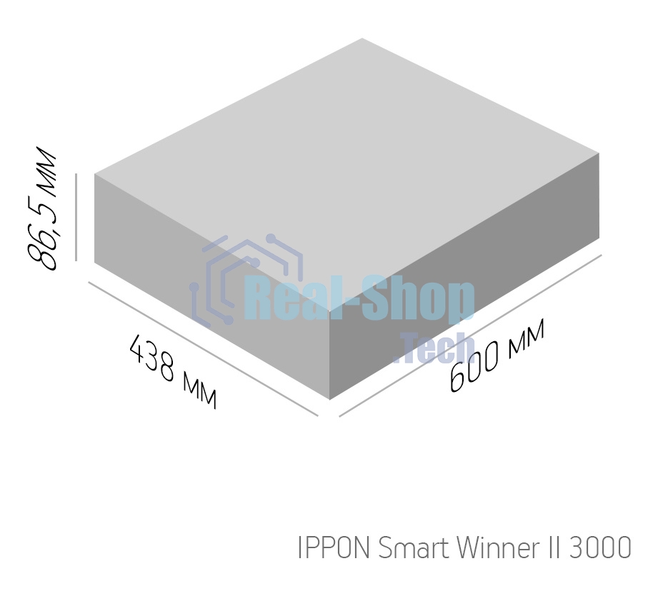 Источник бесперебойного питания Ippon Smart Winner II 3000 / 3000 ВА / 2700 Вт / 8 x IEC 320 C13, 1 x IEC 320 С19
