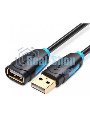 Кабель-удлинитель Vention USB 2.0 AM/AF - 3 м черный (CBCBI)