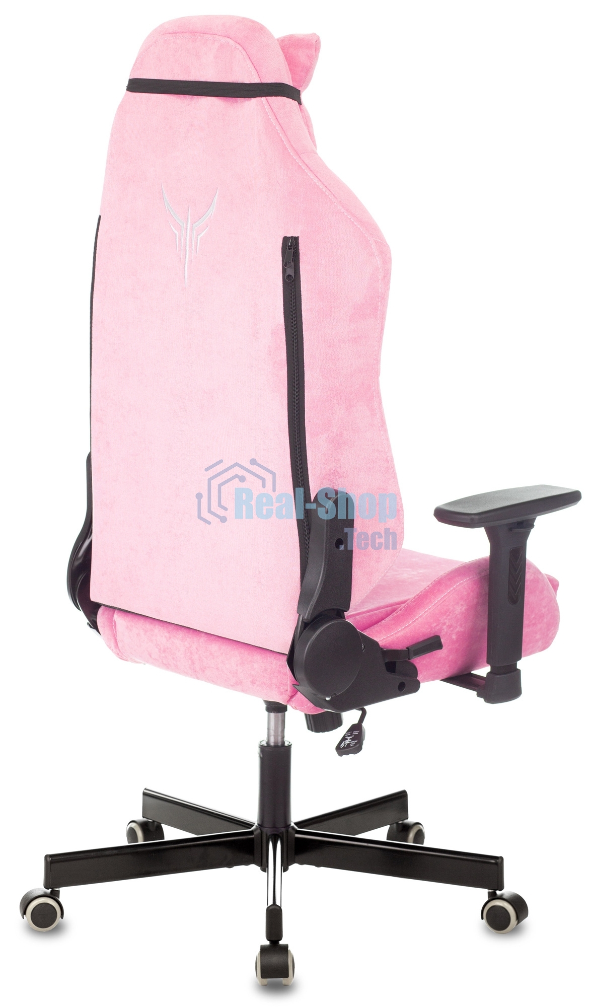 Кресло игровое Knight N1 Fabric розовый Velvet 36 с подголов. крестовина металл