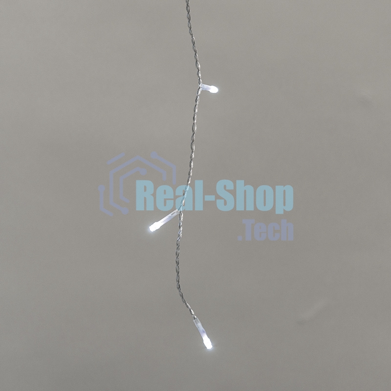 Гирлянда светодиодная Neon-night Айсикл (бахрома) 25х0,6м, c эффектом мерцания, прозрачный провод, IP44, 230В, диоды БЕЛЫЕ, 588 LED