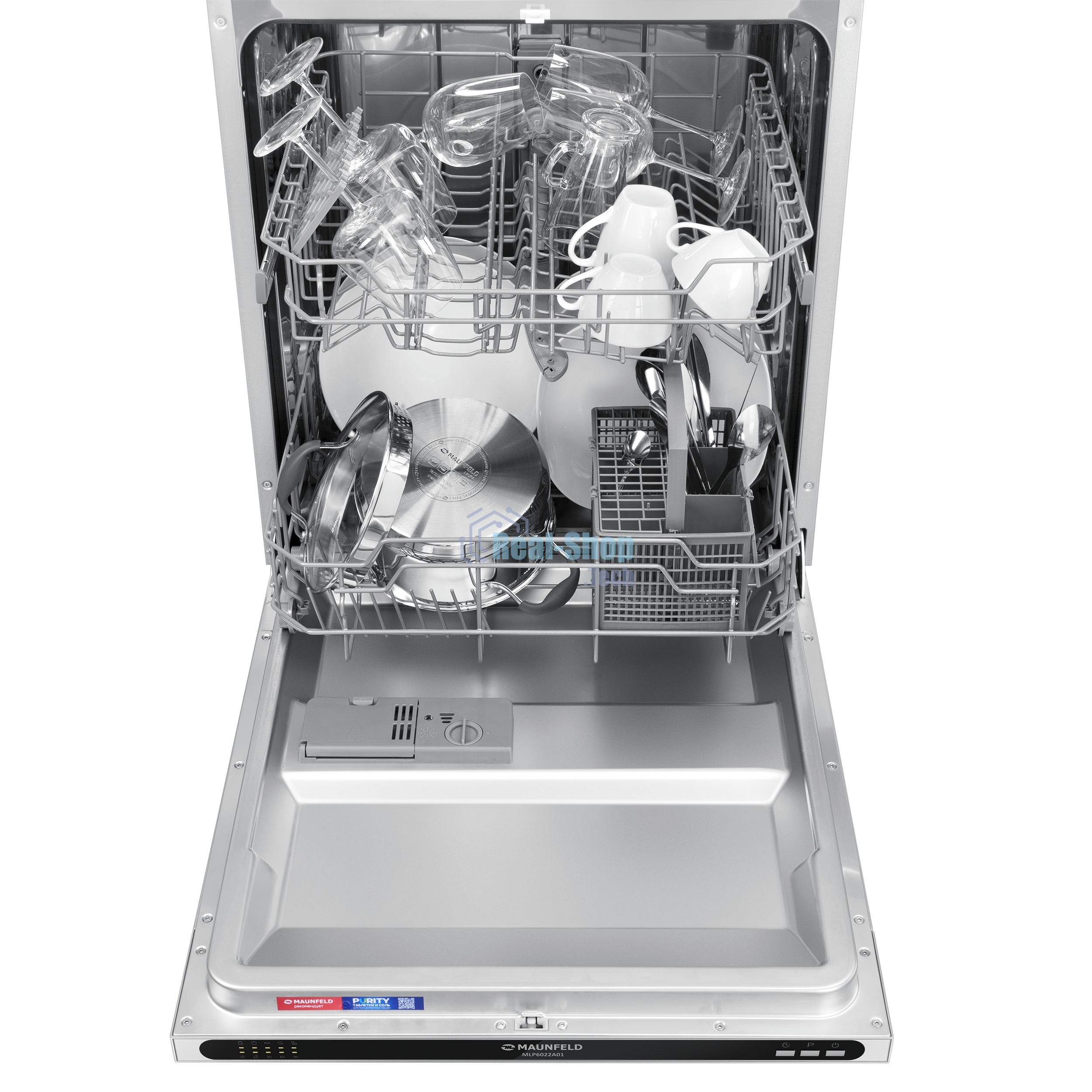 Встраиваемая посудомоечная машина Maunfeld MLP6022A01, черный, 59.8 см, 12 компл., 49 дБ, класс A++
