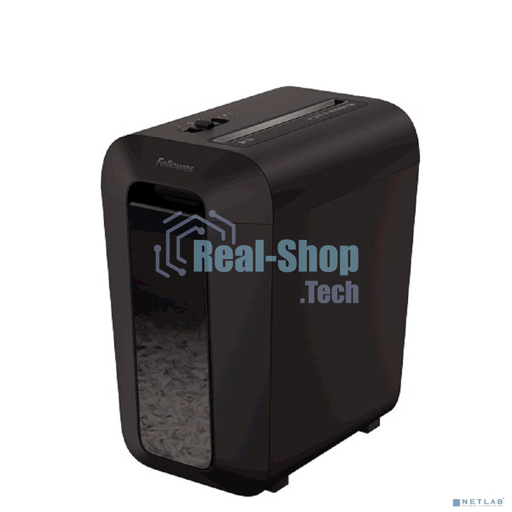 Шредер Fellowes PowerShred LX65 черный (секр.P-4)/перекрестный/10лист./22лтр./скрепки/скобы/пл.карты