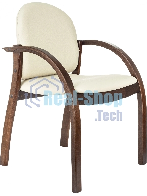 Стул Бюрократ ДЖУНО светло-бежевый, эко.кожа, на ножках дерево