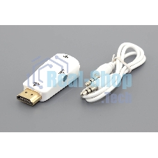 Переходник HDMI на VGA c аудио белый