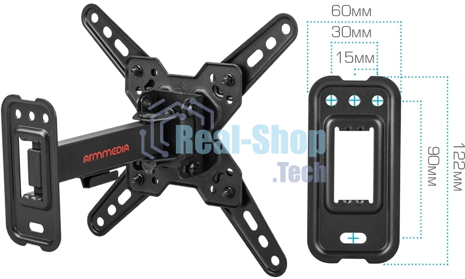Кронштейн Arm media MARS-7 черный, 15 шт/уп. Кр. стал. настенный для TV 20