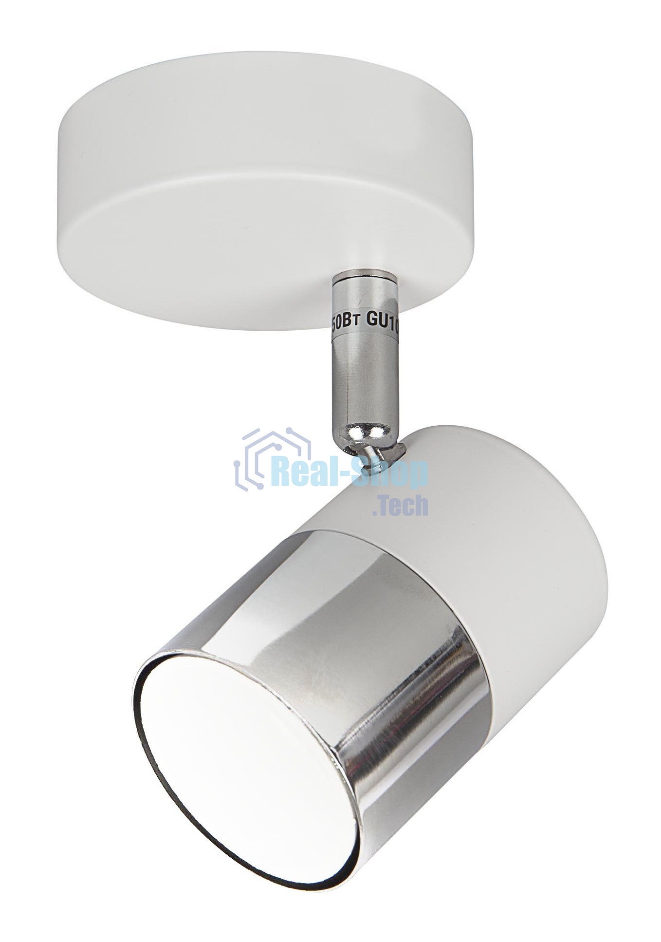 Светильник Hiper Светильник встраиваемый белый + Хром H078-1 Поворотный, мощность ламп до 50Вт Размер 13х27