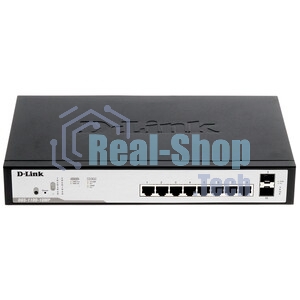 Коммутатор сетевой Smart L2 Surveillance Switch 8х1000Base-T PoE, 2x1000Base-X SFP, PoE Budget 130W, Long-range PoE up to 250m