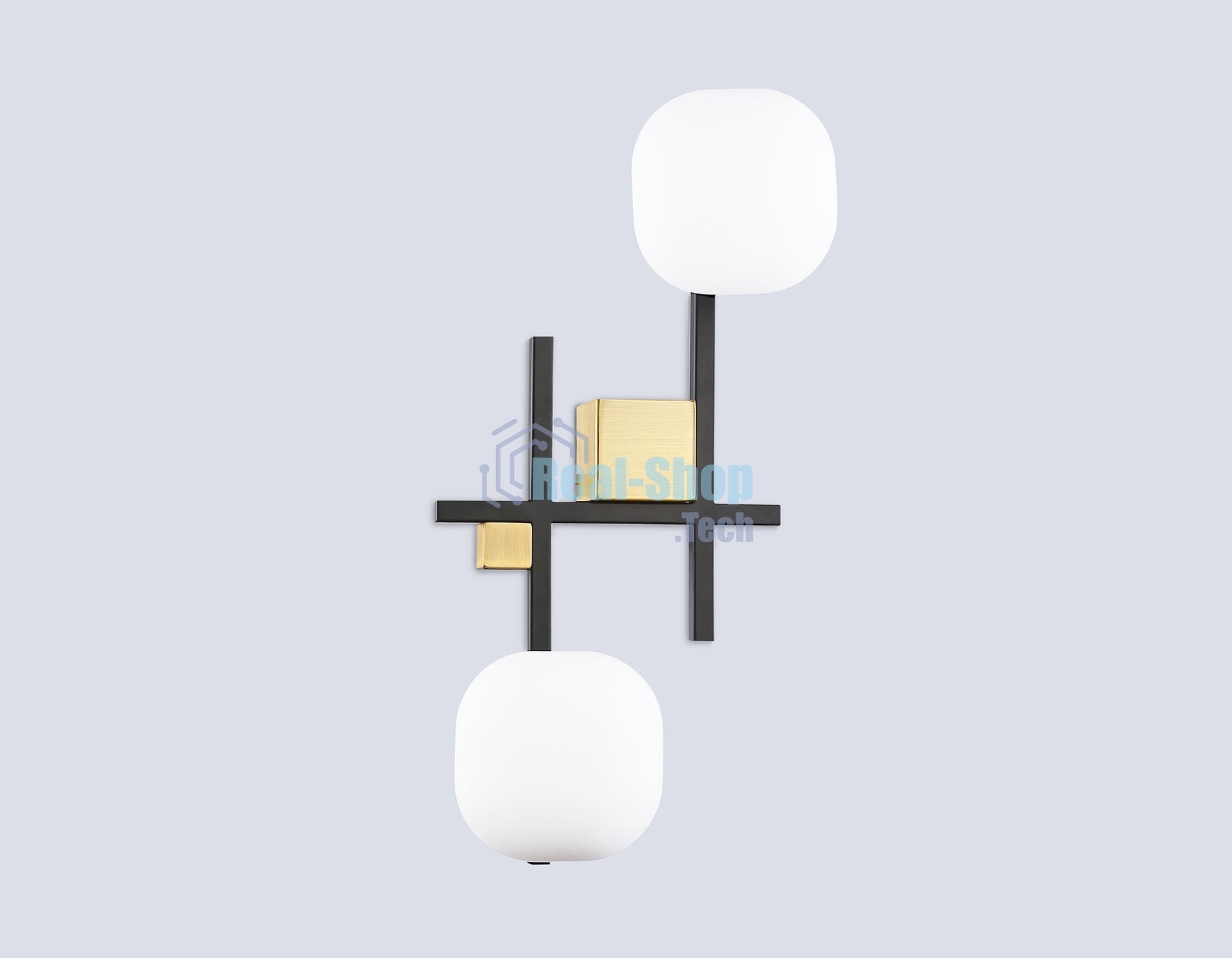 Настенный светильник Ambrella light LH51019/2 BK/BS/FR черный/латунь/белый матовый G9*2 max 28W 230*170*480