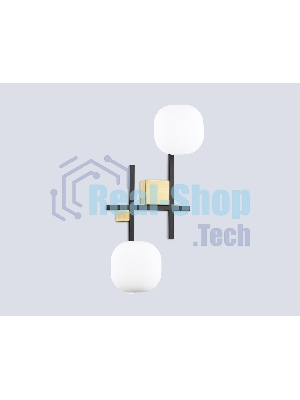 Настенный светильник Ambrella light LH51019/2 BK/BS/FR черный/латунь/белый матовый G9*2 max 28W 230*170*480