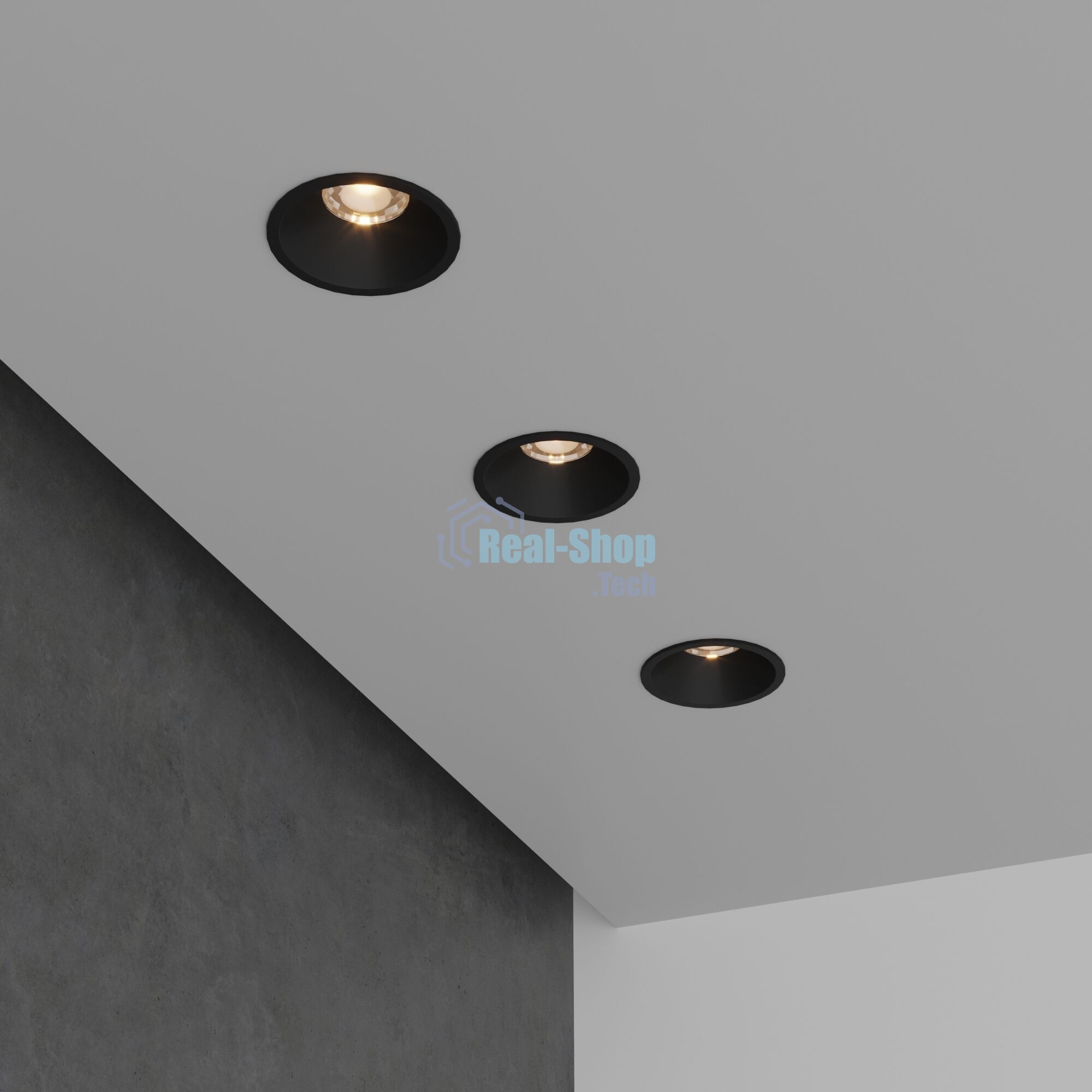 Встраиваемый светодиодный светильник 15266/LED 7W 3000K BK черный
