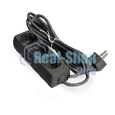 Удлинитель ExeGate ECE-3-5B (EX285807RUS), черный, 5 м, Евровилка с заземлением, 3 евророзетки с заземлением, 2200 Вт