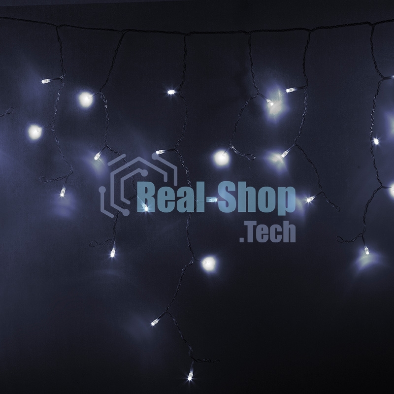 Гирлянда Neon-night Айсикл (бахрома) светодиодный, 4,8 х 0,6 м, прозрачный провод, 230 В, диоды белые, 176 LED