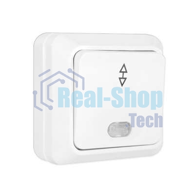 Выключатель проходной 1-кл. ОП Олимп 10А IP20 с индик. белый Universal О0125