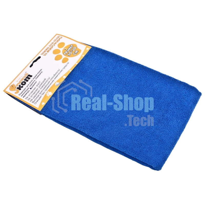 Тряпка для пола из микрофибры Рыжий кот M-02F-L, синий, размер: 50*60 см